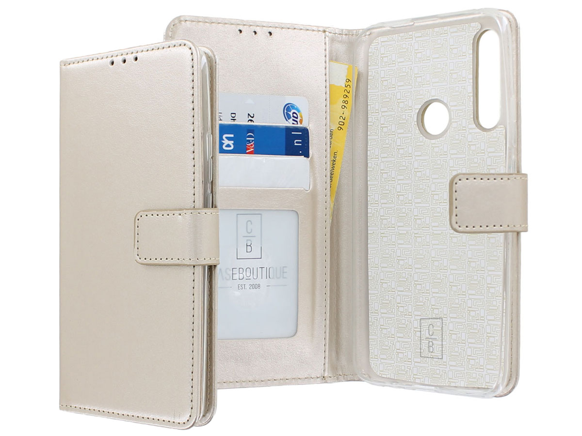 Book Case Wallet Mapje Goud - Huawei P Smart Z hoesje
