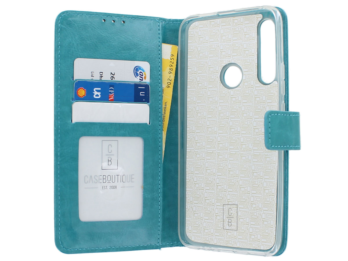 Book Case Wallet Mapje Turquoise - Huawei P Smart Z hoesje