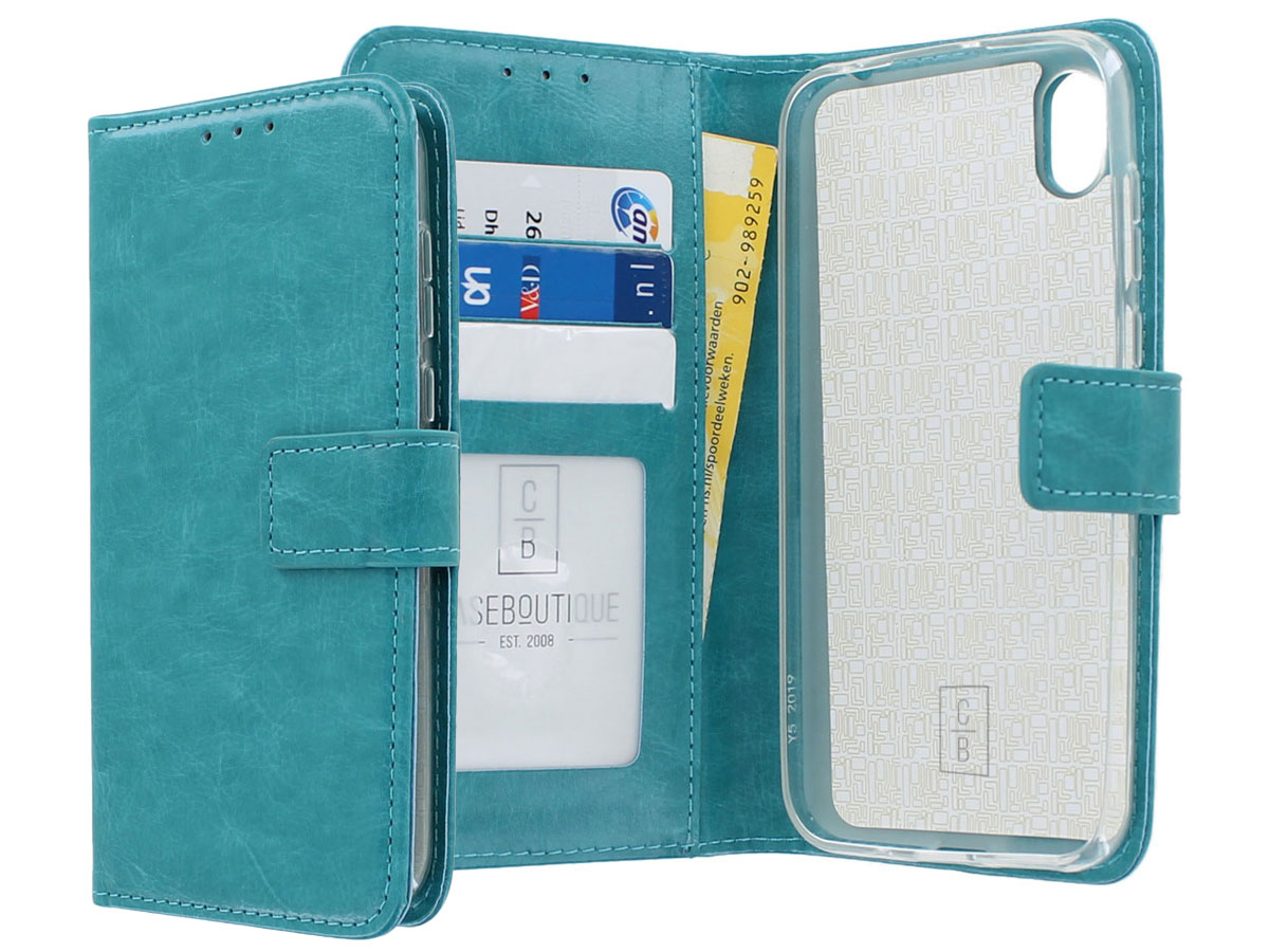 Book Case Wallet Mapje Turquoise - Huawei Y5 2019 hoesje