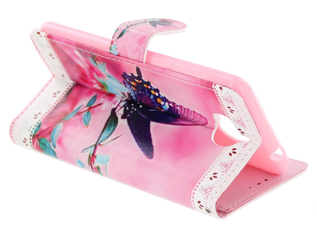 Butterfly Bookcase - Huawei Y6 2017 hoesje
