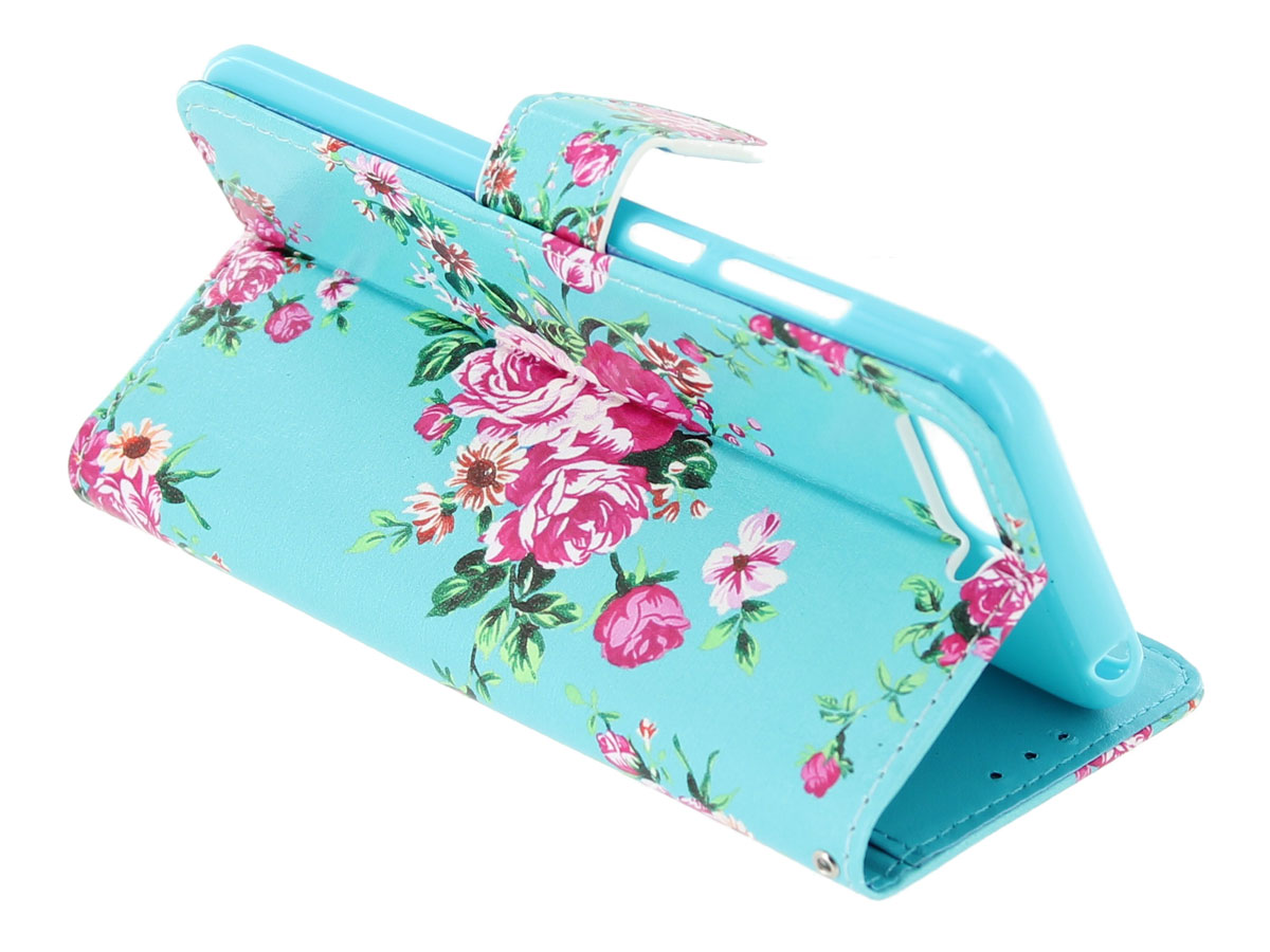 Flower Bookcase Wallet - Huawei Y6 2018 hoesje