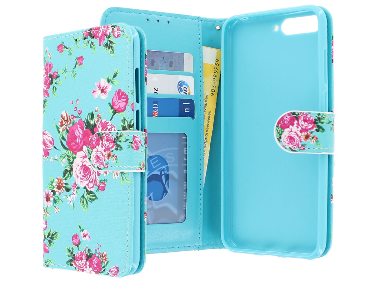 Huawei Y6 2018 Hoesje Bookcase Bloemenprint kopen?
