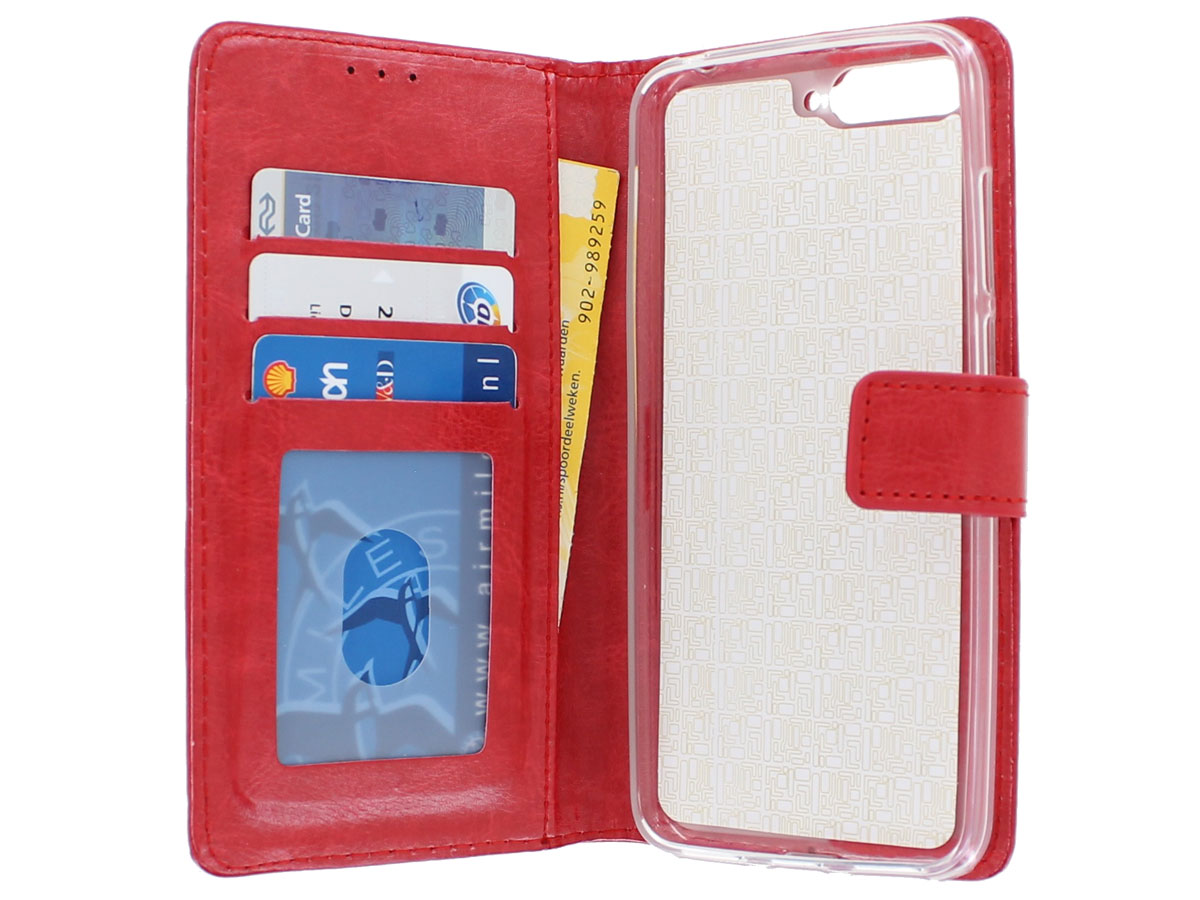 Bookcase Wallet Rood - Huawei Y6 2018 hoesje