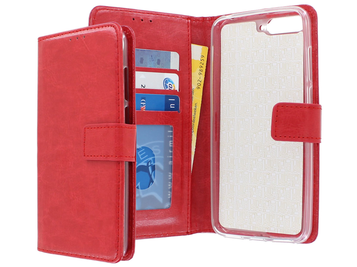 Bookcase Wallet Rood - Huawei Y6 2018 hoesje