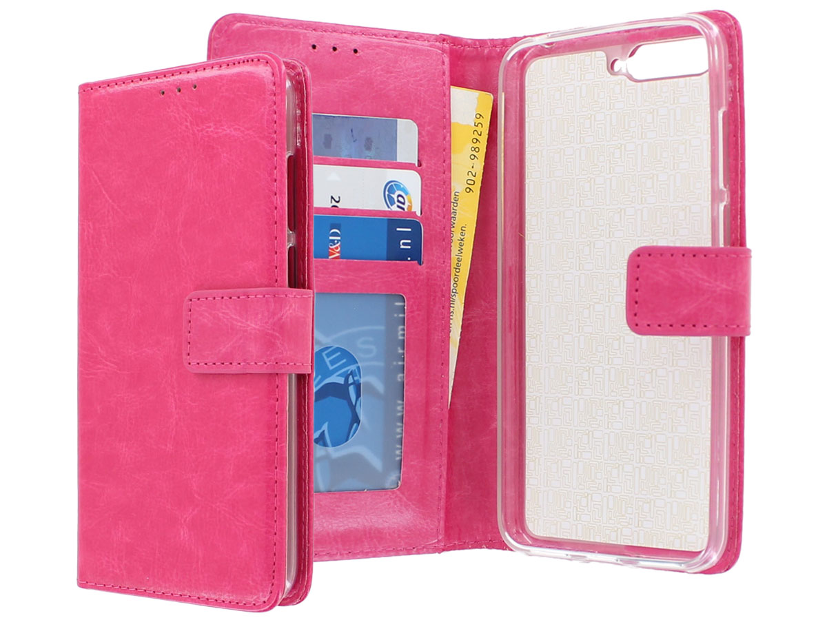 Bookcase Wallet Roze - Huawei Y6 2018 hoesje