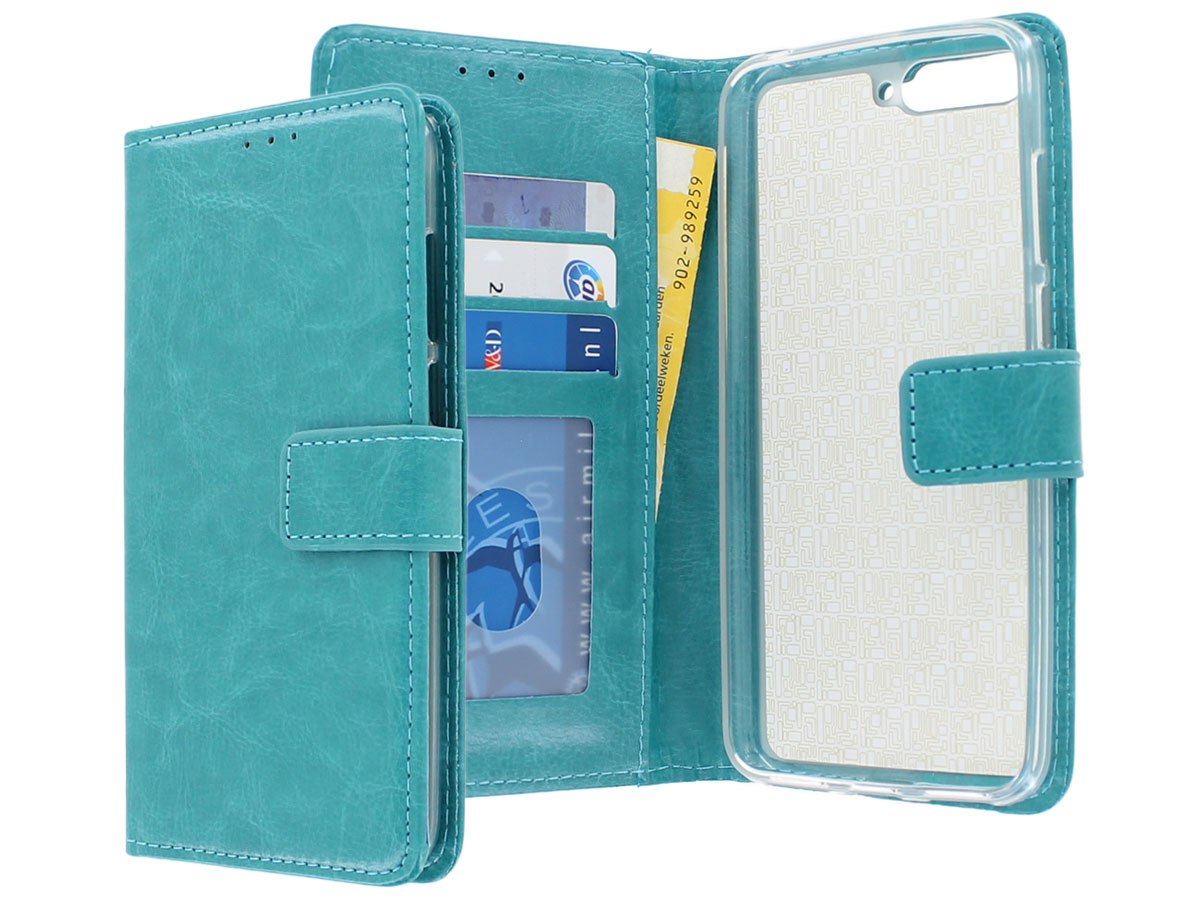 Bookcase Wallet Turquoise - Huawei Y6 2018 hoesje
