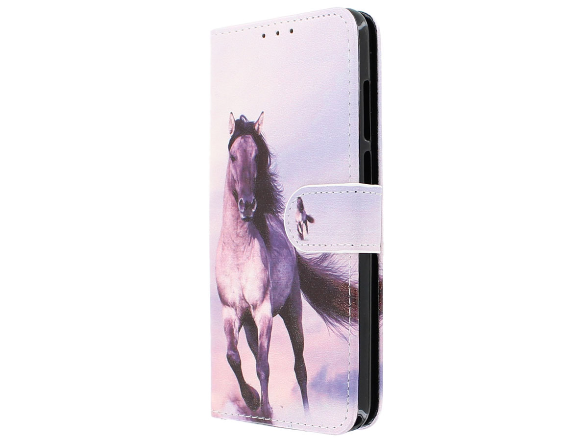 eetpatroon kip Wie Huawei Y6 2018 Hoesje Bookcase Paarden print kopen?