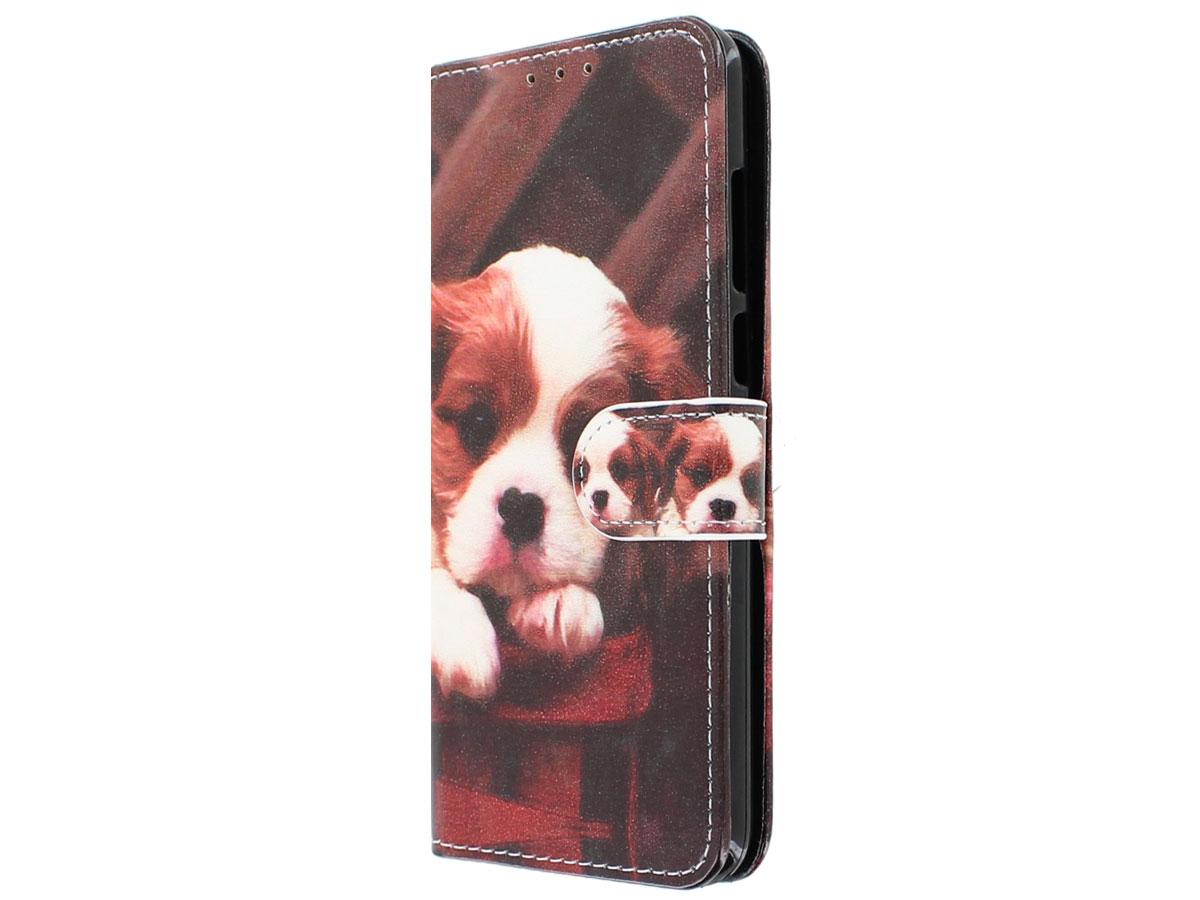Puppy Dog Bookcase Wallet - Huawei Y6 2018 hoesje