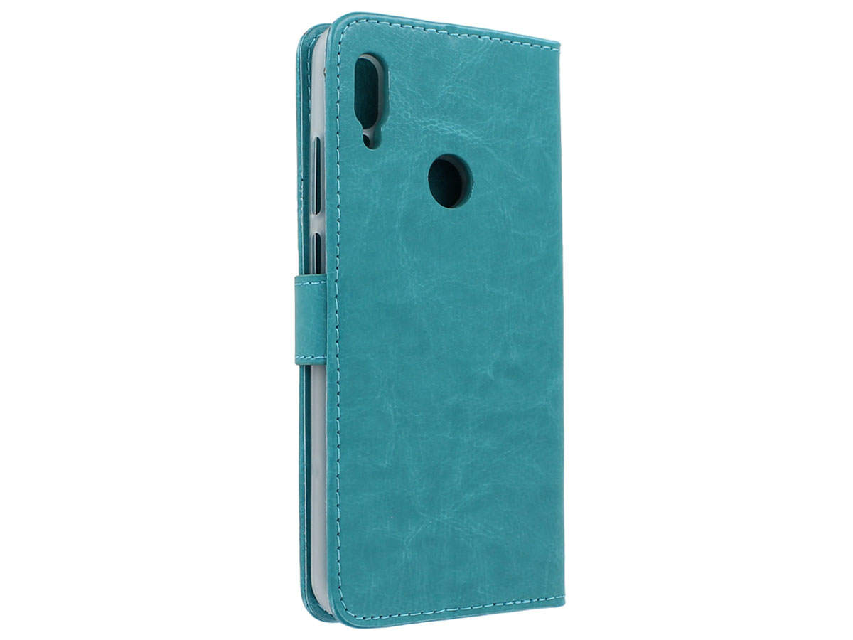 Book Case Mapje Turquoise - Huawei Y6 2019 hoesje