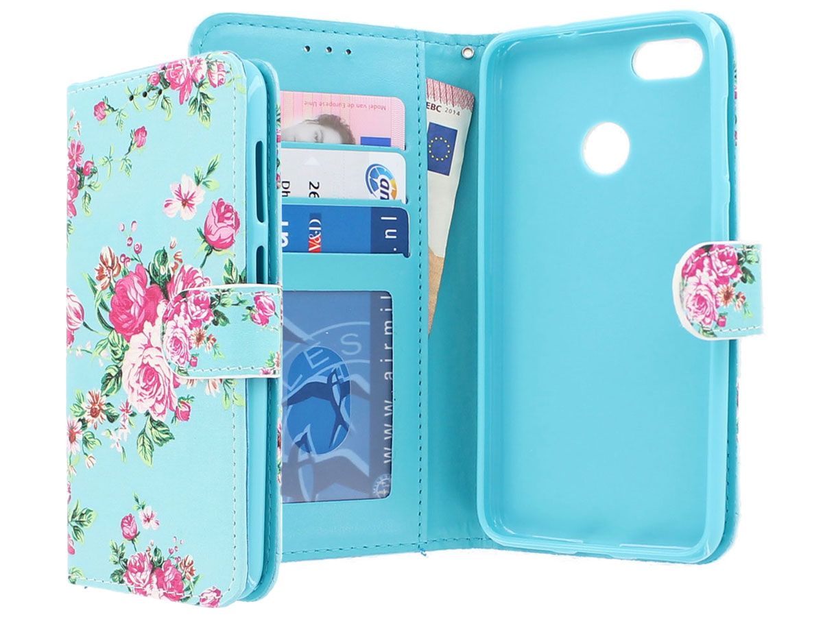 Flower Bookcase Wallet - Huawei Y6 Pro 2017 hoesje