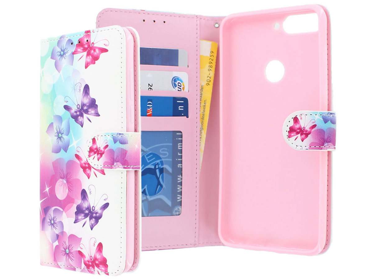 Vlinders Bookcase Wallet - Huawei Y7 2018 hoesje