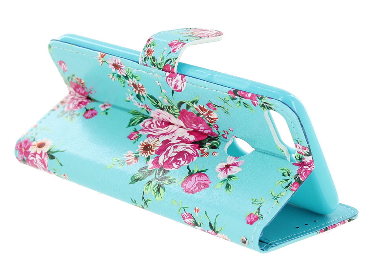 Huawei Y7 2018 Hoesje Bookcase met Bloemenprint kopen?