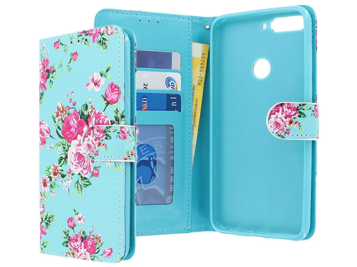 Flower Bookcase Wallet - Huawei Y7 2018 hoesje