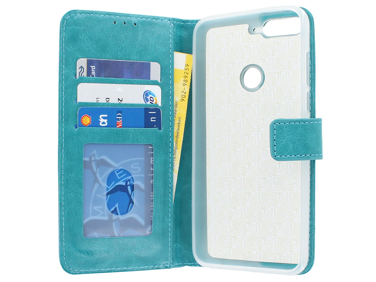 Bookcase Wallet Turquoise - Huawei Y7 2018 hoesje