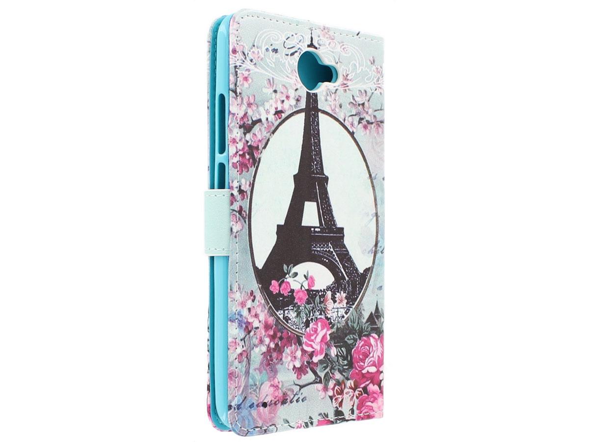 Retro Paris Bookcase - Huawei Y7 hoesje