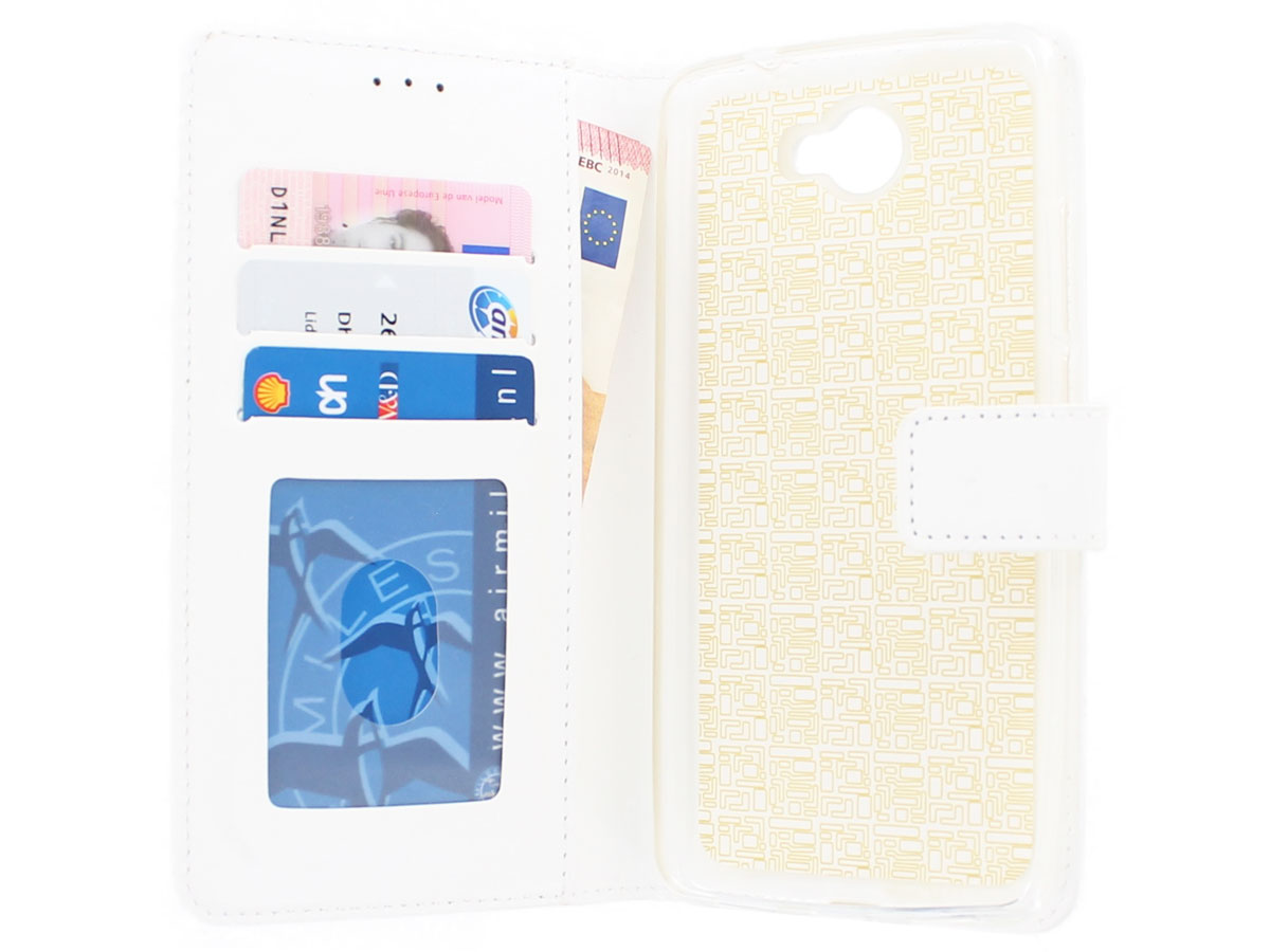 Boekmodel Wallet Bookcase Wit - Huawei Y7 hoesje