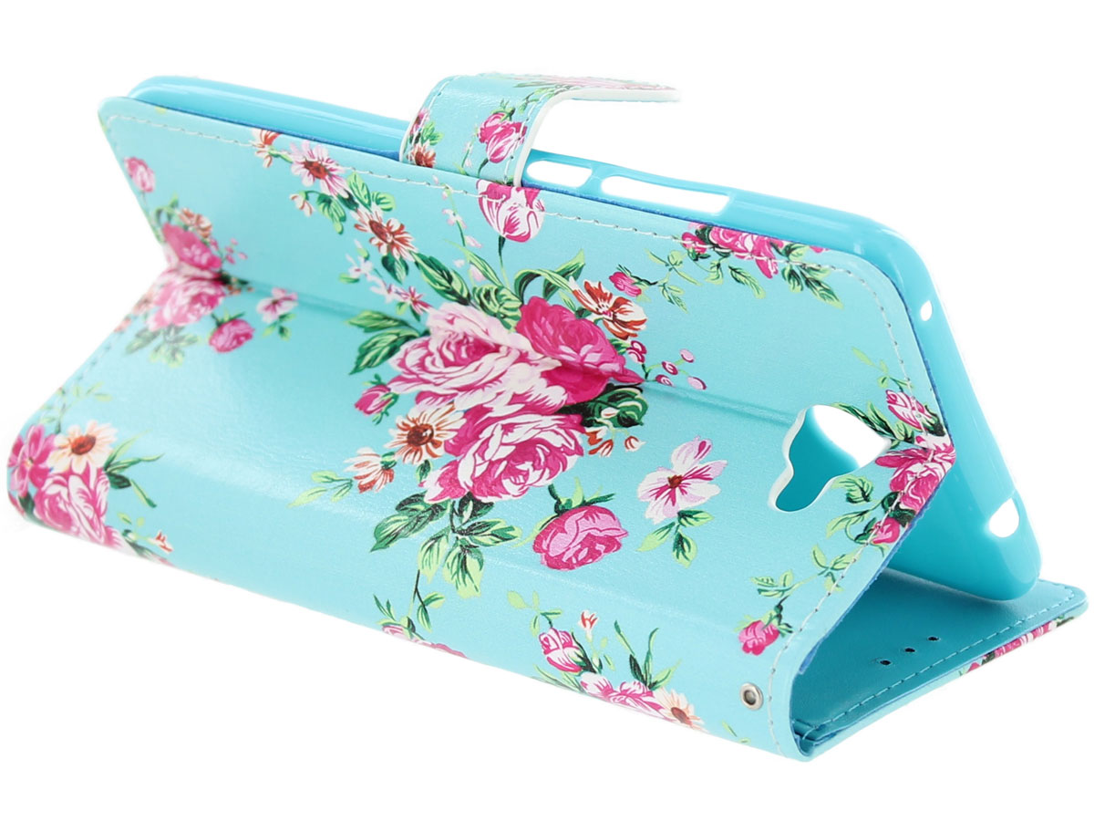 Flower Bookcase - Huawei Y7 hoesje