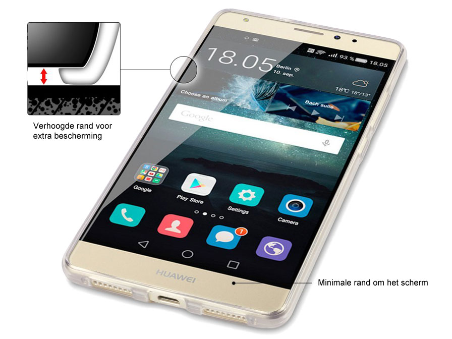 Huawei Mate S hoesje - Doorzichtige TPU Soft Case