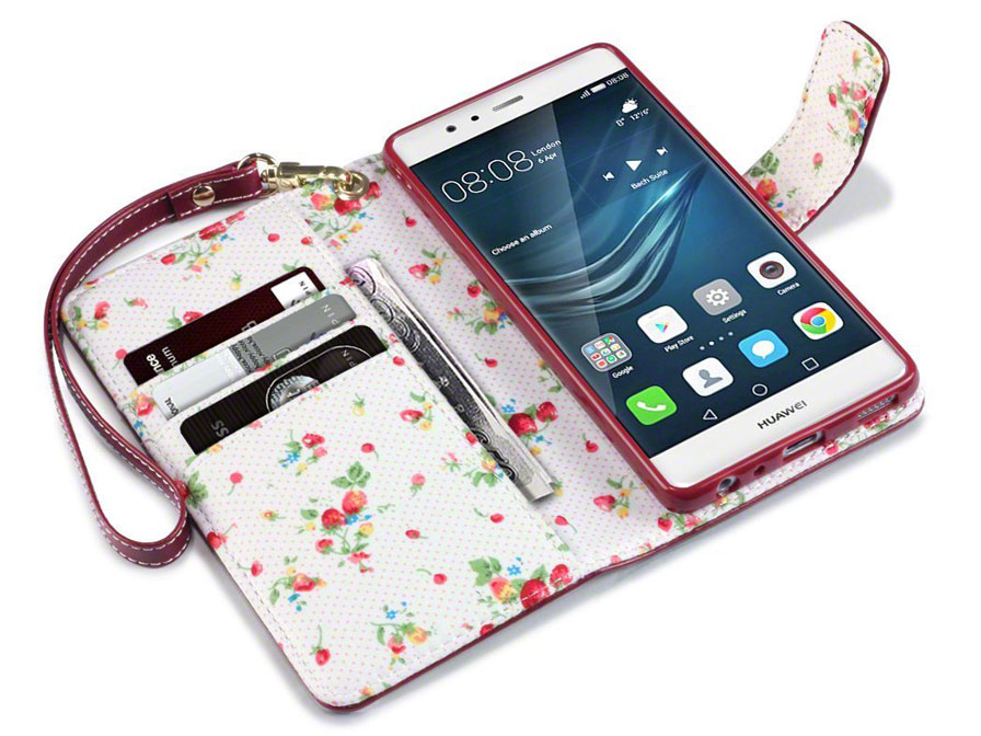 CaseBoutique Flower Bookcase - Huawei P9 hoesje