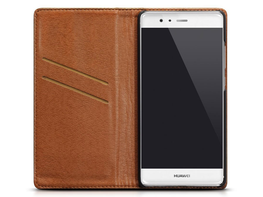 Leren Slimfit Bookcase - Huawei P9 hoesje