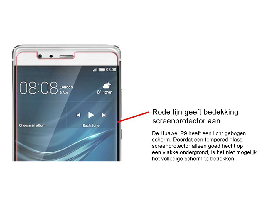 Huawei P9 Screenprotector Tempered Glass