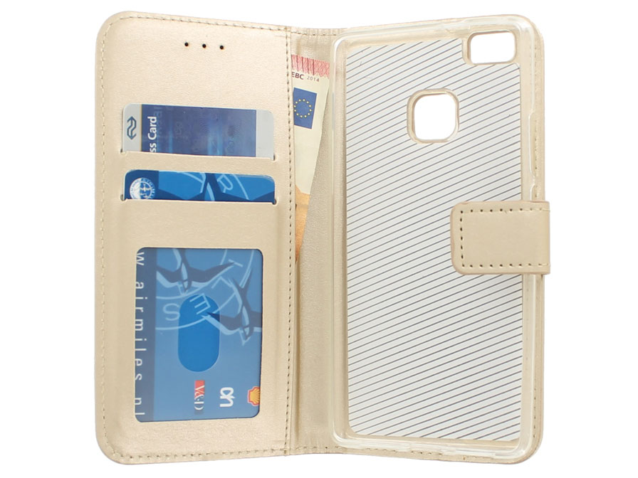 Wallet Bookcase - Huawei P9 Lite hoesje (Goud)