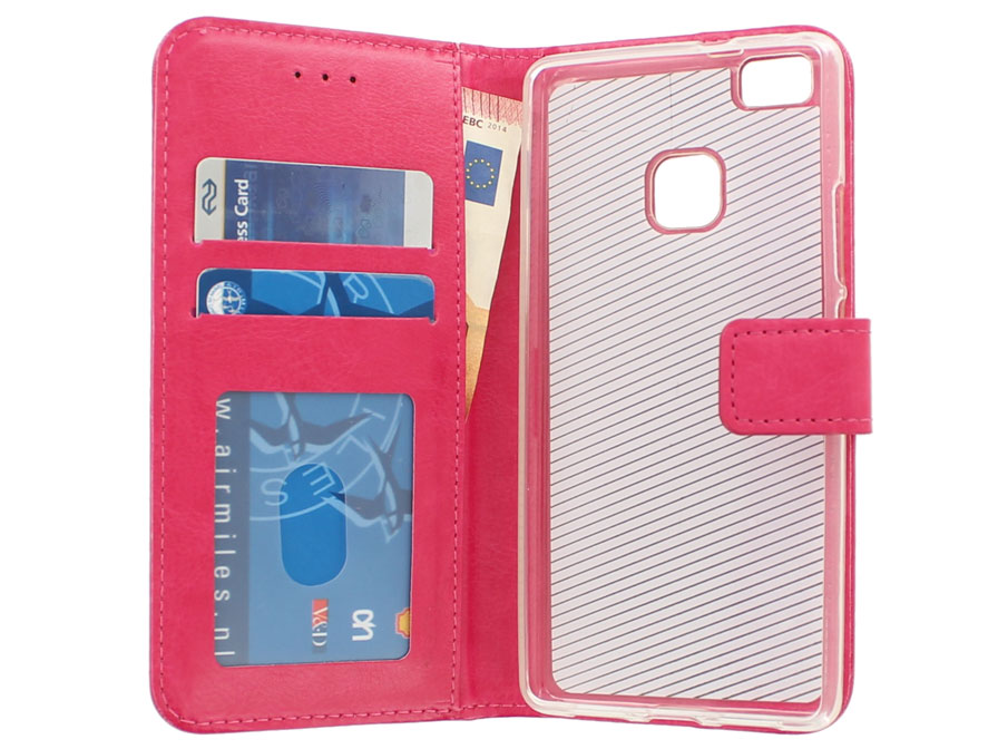 Wallet Bookcase - Huawei P9 Lite hoesje (Fuchsia)