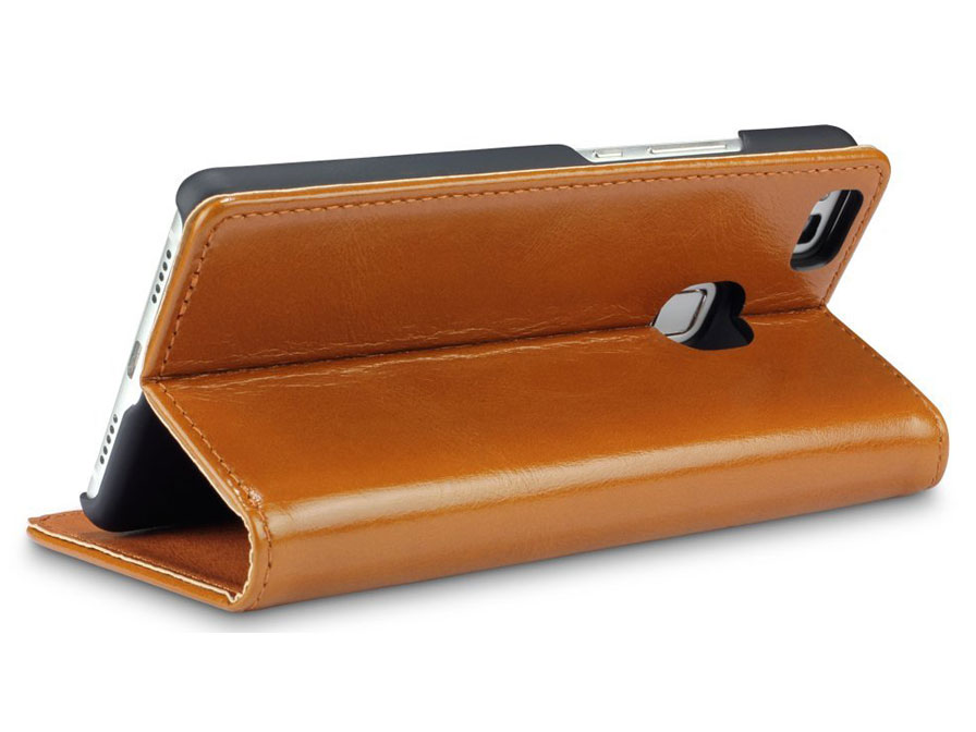 Leren Slimfit Bookcase - Huawei P9 Lite hoesje