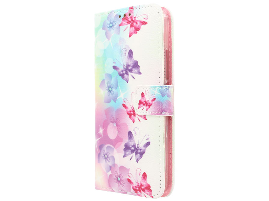 Butterflies Book Case - Huawei Y6 Hoesje