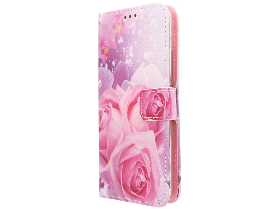 Roses Book Case - Huawei Y6 Hoesje