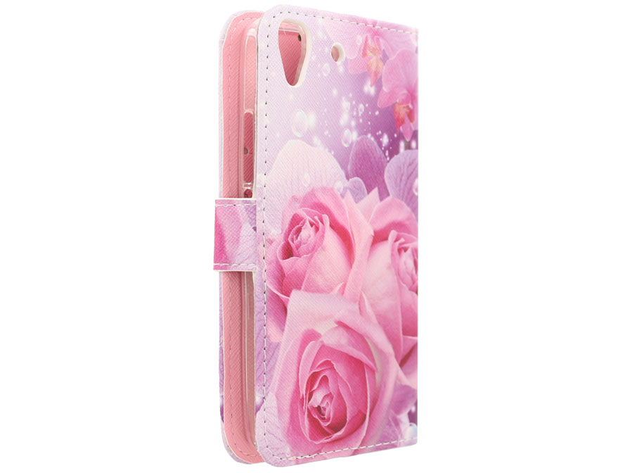 Roses Book Case - Huawei Y6 Hoesje