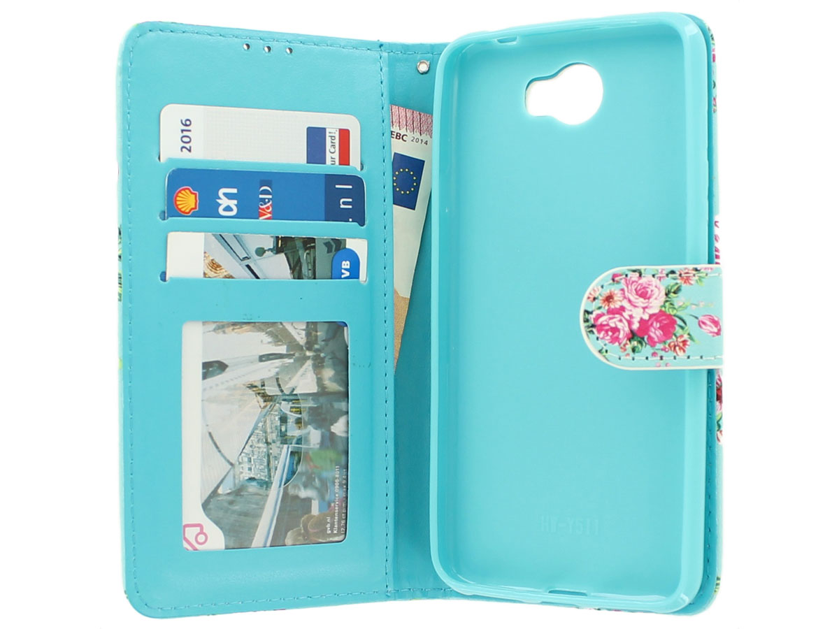 Flower Bookcase - Huawei Y5 II / Y6 II Compact hoesje