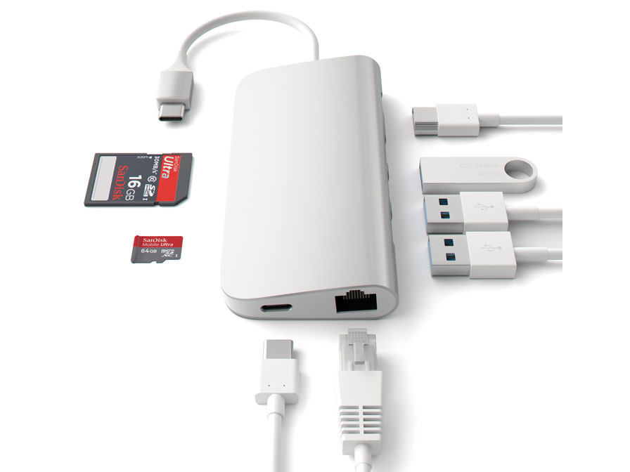 Satechi USB-C Multi-Port Hub met USB HDMI Ethernet SD