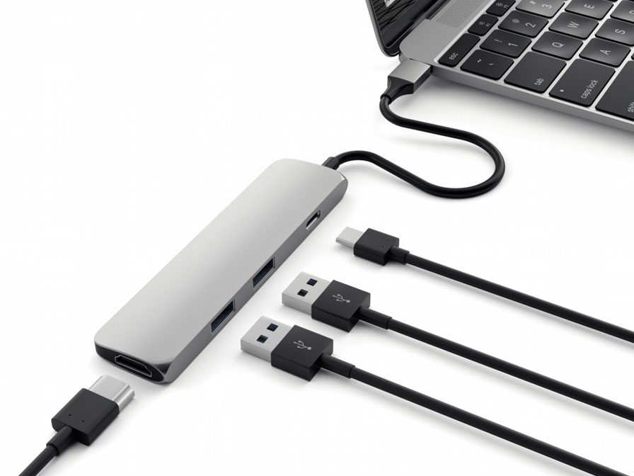 Satechi USB-C Slim Multi-Port Adapter 4K - Space Grey (HDMI & USB 3.0)