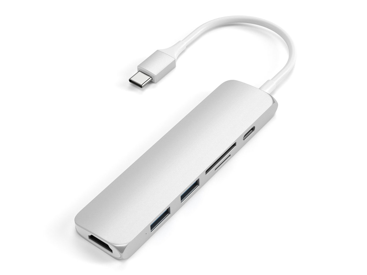 Satechi USB-C Slim Multi-Port Adapter V2 - Zilver