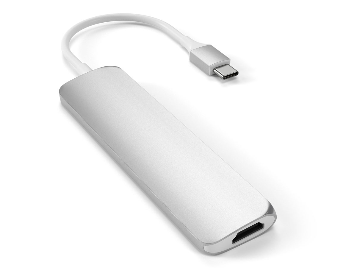 Satechi USB-C Slim Multi-Port Adapter V2 - Zilver