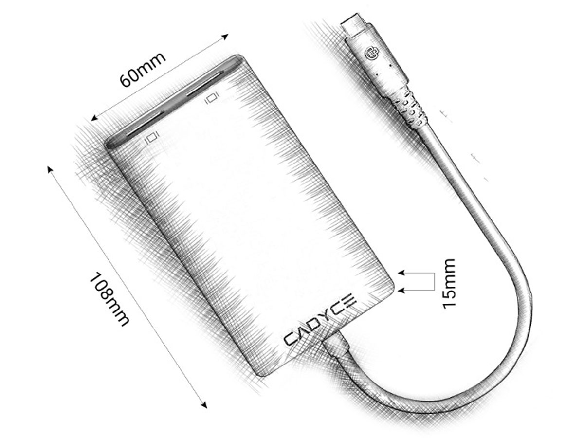 Cadyce Thunderbolt 3/4 naar Dual Displayport Adapter