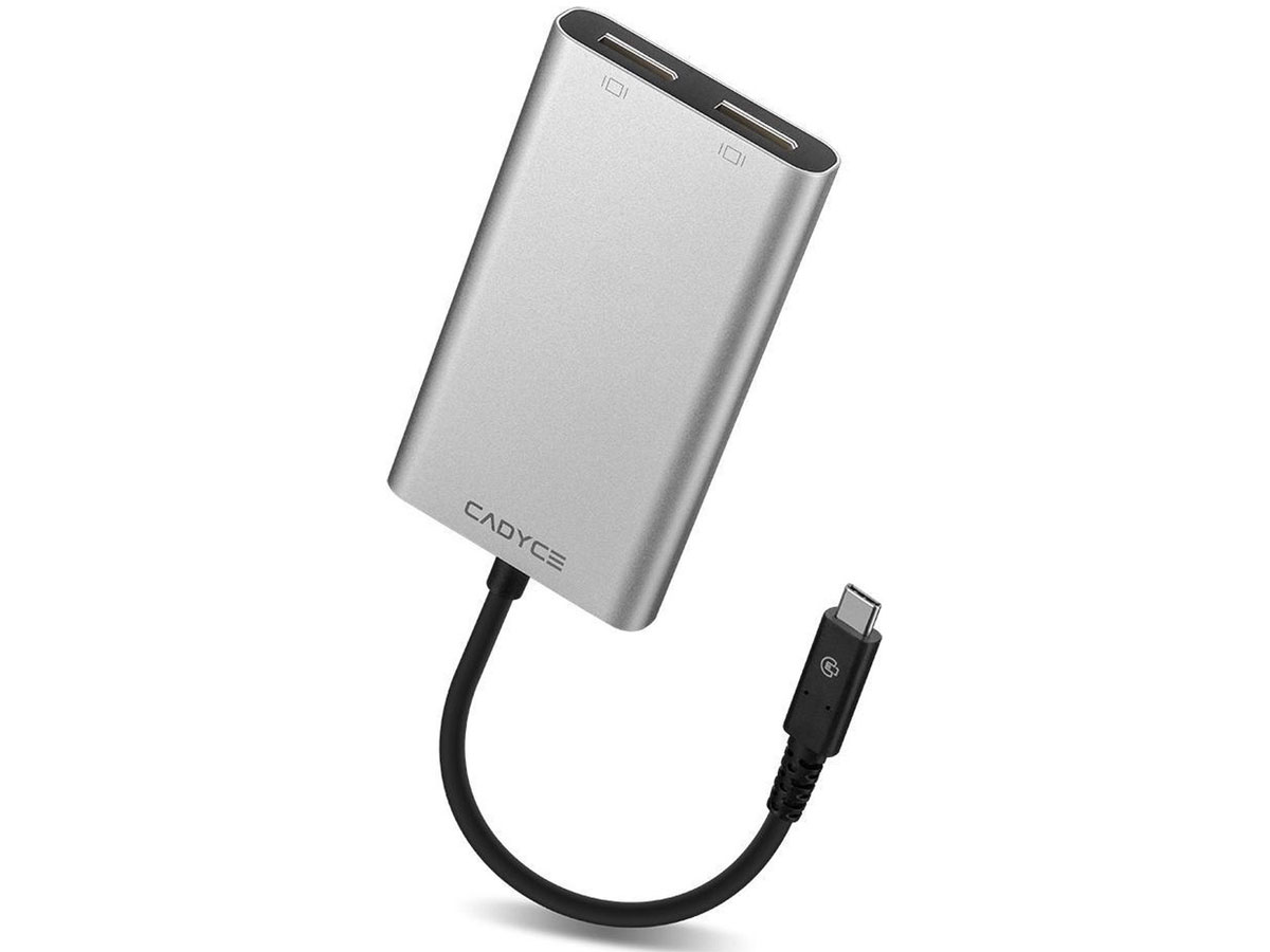 Cadyce Thunderbolt 3/4 naar Dual Displayport Adapter