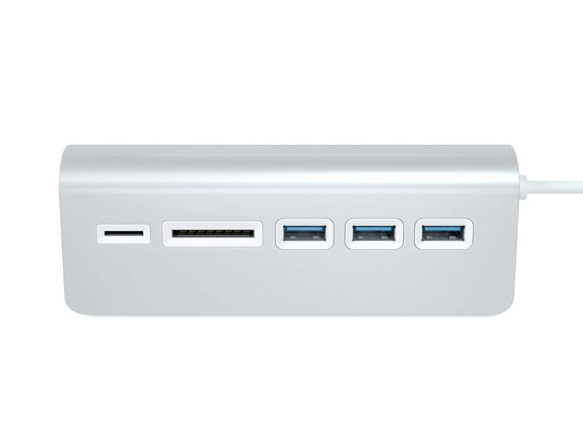 Satechi Aluminium USB-A Hub en Kaartlezer - Zilver