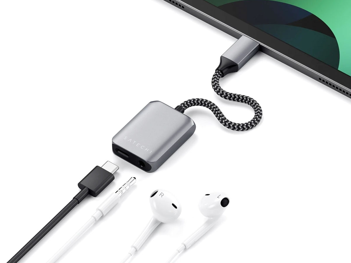 Satechi Aluminium USB-C PD Audio Adapter - Space Grey