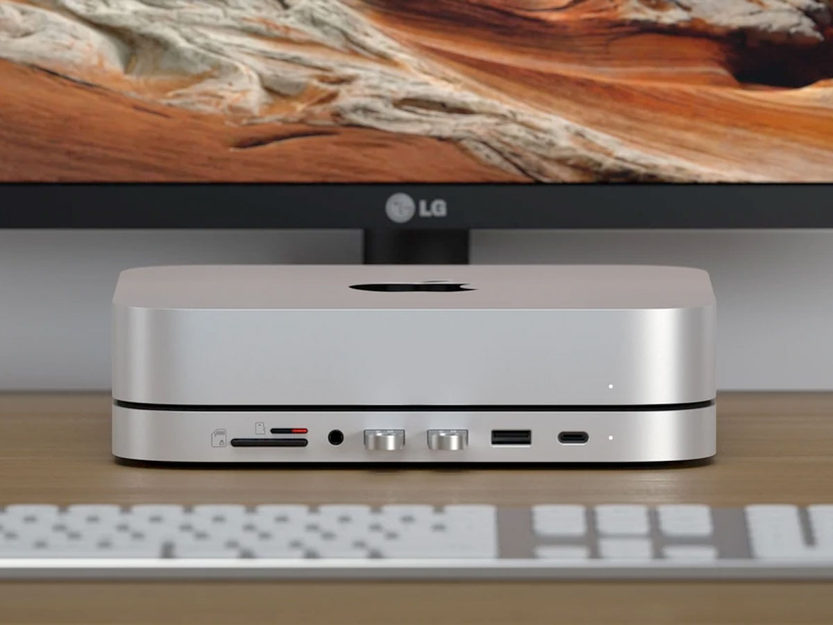 Satechi Aluminium Mac Mini/Mac Studio Stand & USB-C Hub met SSD bay - Zilver