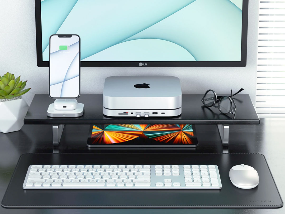 Satechi Aluminium Mac Mini/Mac Studio Stand & USB-C Hub met SSD bay - Zilver