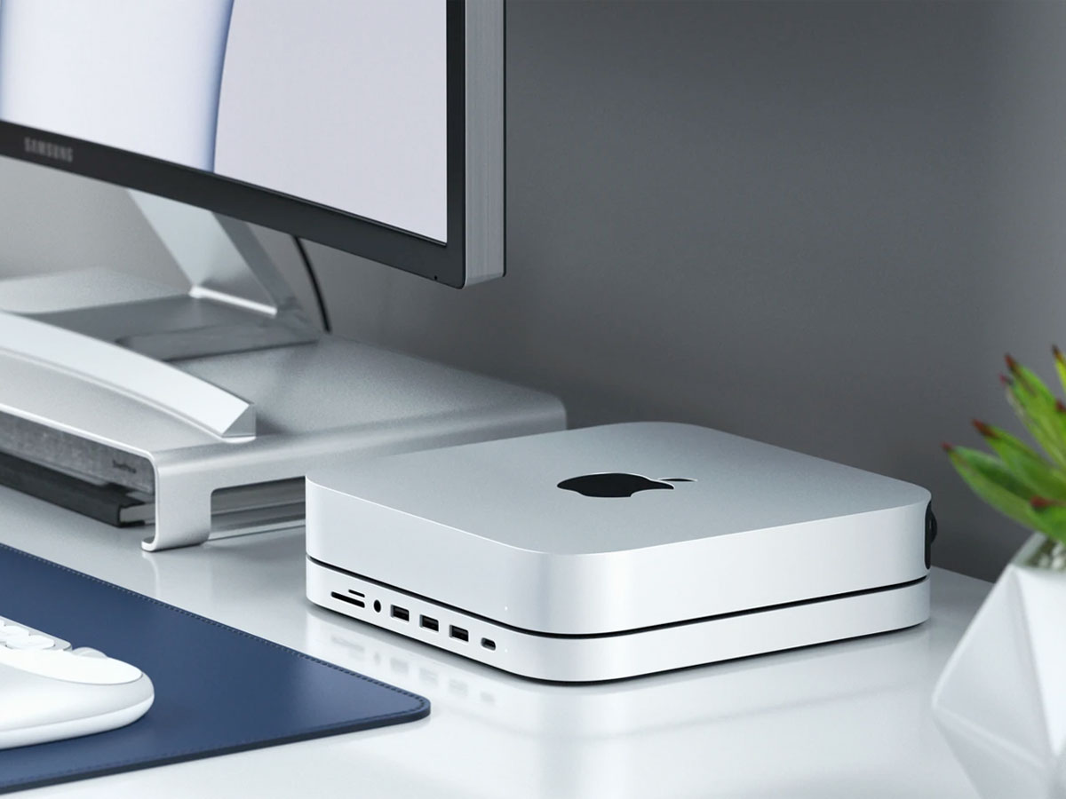 Satechi Aluminium Mac Mini/Mac Studio Stand & USB-C Hub met SSD bay - Zilver