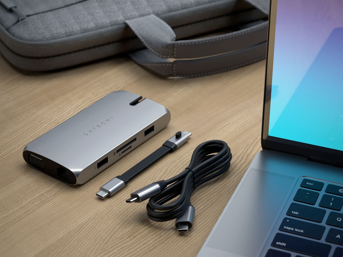 Satechi USB-C On-The-Go Multi-Port Adapter met 2 Kabels