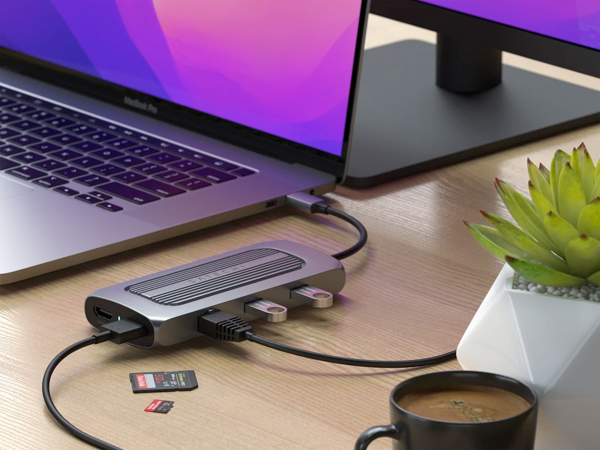 Satechi USB-C Multi-Port MX Adapter Dock Dual HDMI voor M1 Mac