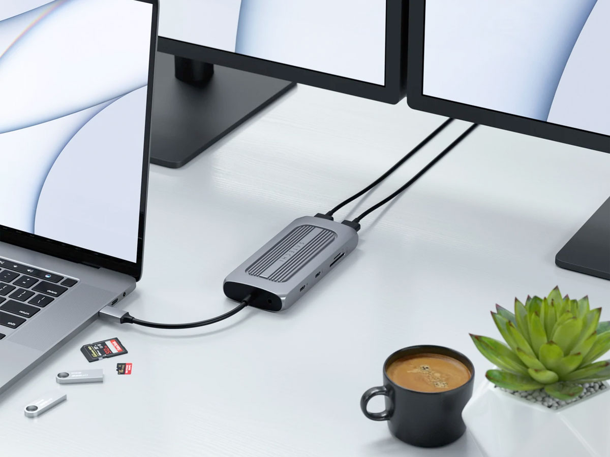 Satechi USB-C Multi-Port MX Adapter Dock Dual HDMI voor M1 Mac