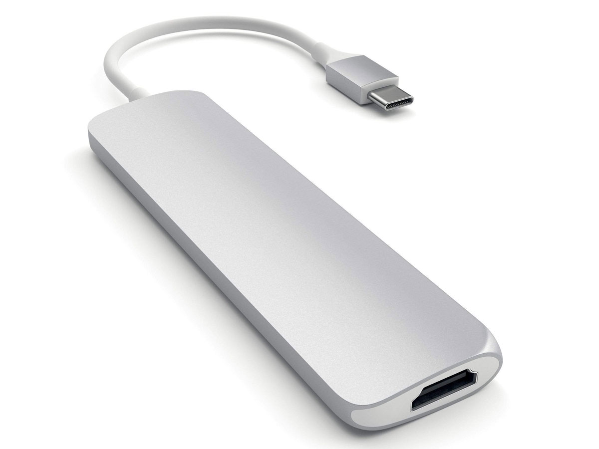 Satechi USB-C Slim Multi-Port Adapter 4K - Zilver (HDMI & USB 3.0)