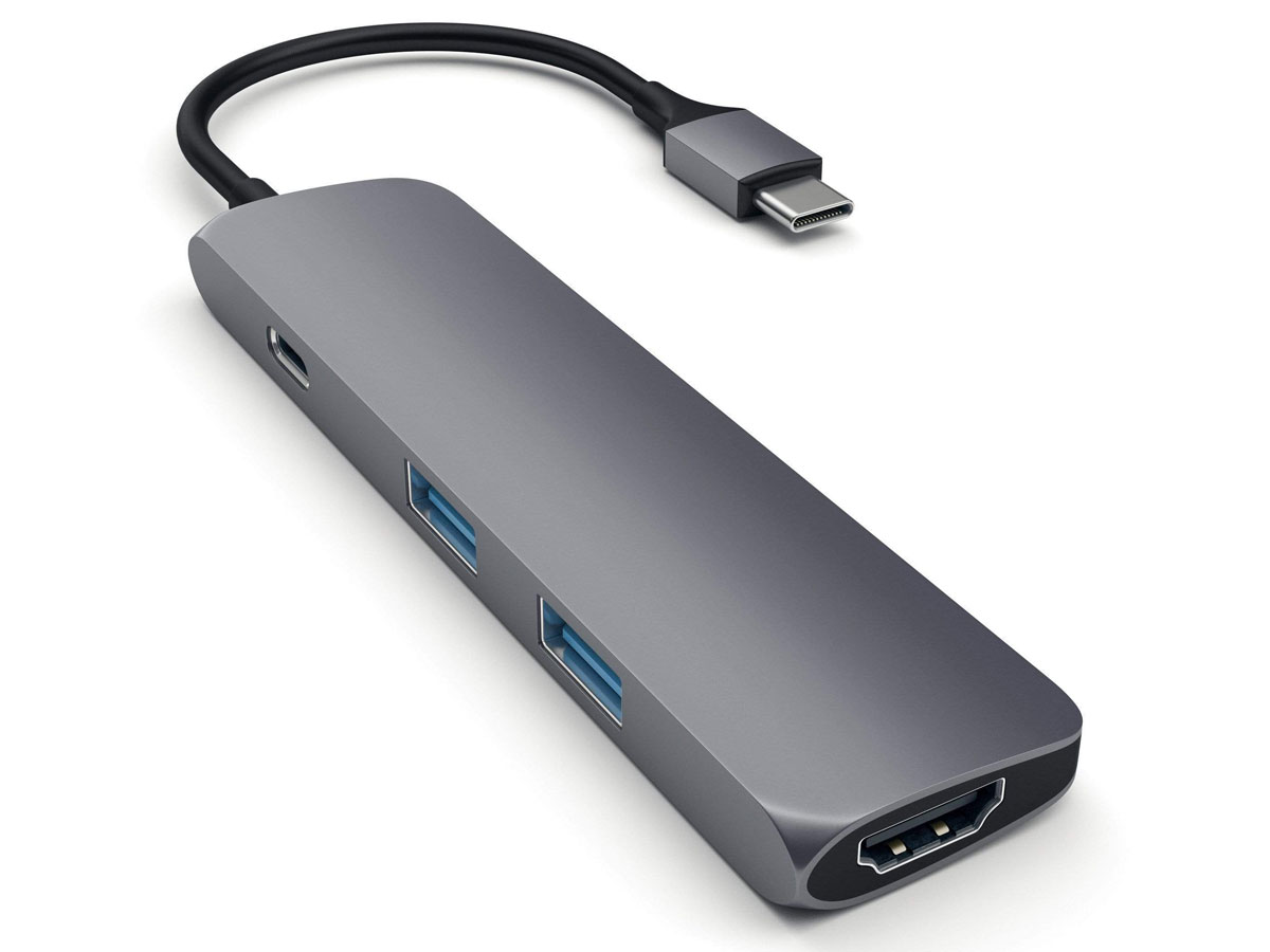 Satechi USB-C Slim Multi-Port Adapter 4K - Space Grey (HDMI & USB 3.0)