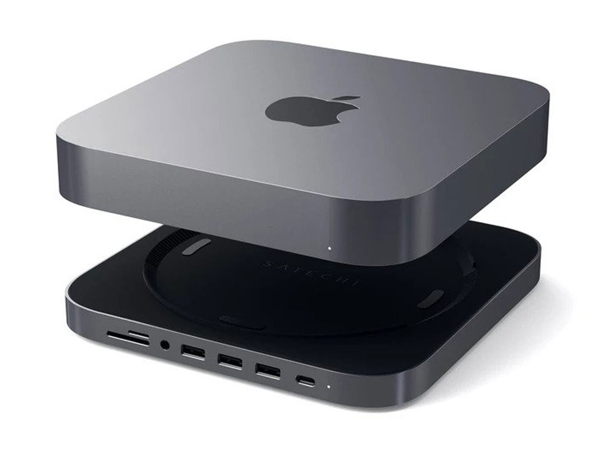 Satechi Aluminium Mac Mini/Mac Studio Stand & USB-C Hub - Space Grey