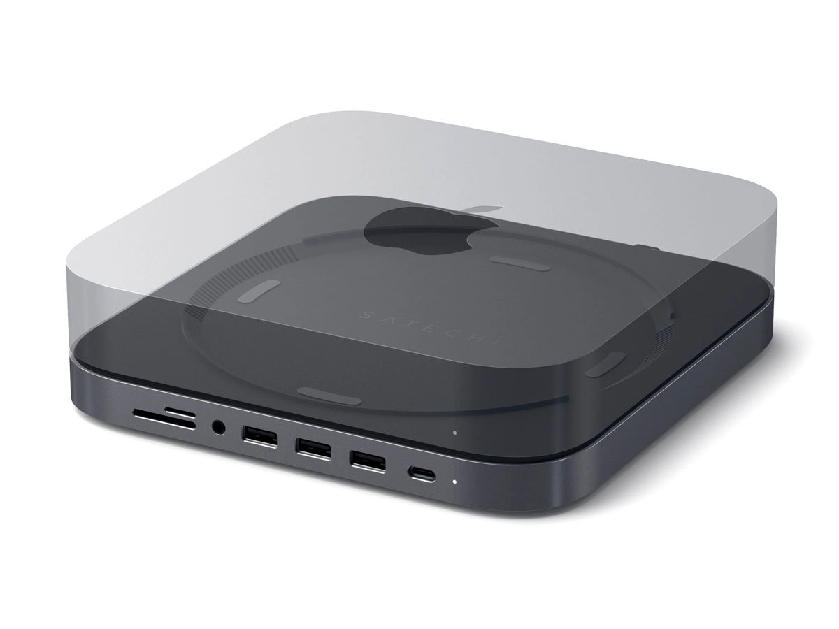 Satechi Aluminium Mac Mini/Mac Studio Stand & USB-C Hub - Space Grey